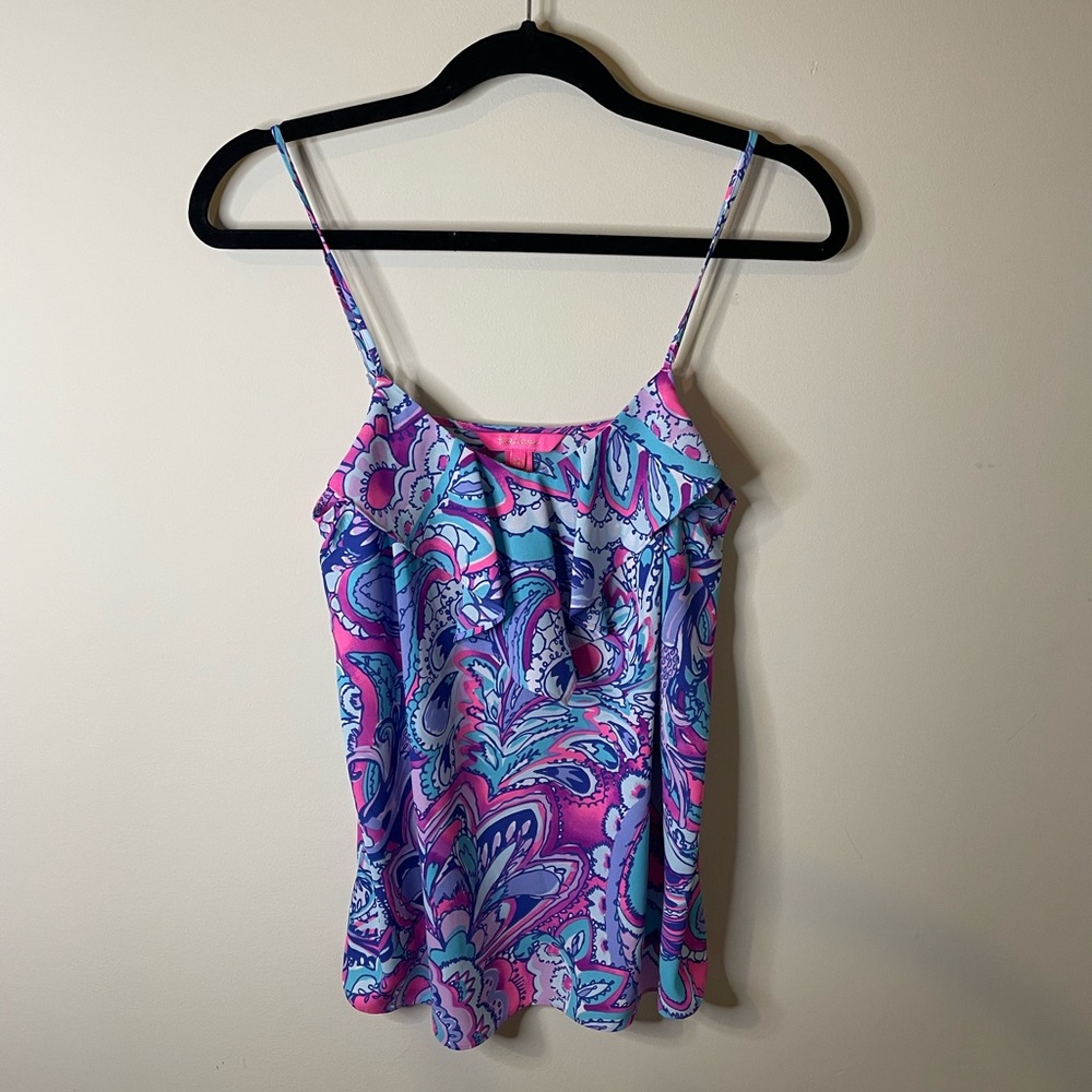 Lilly Pulitzer Karmen Cami in “Pastel Paisley Mermaid’s Call” Top Preppy Resort